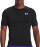 Under armour ua hg armour comp ss-blk heren sportshirt - zwart - wit