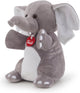 Trudi - puppets handpop olifant 26 cm - handgemaakt in italie - zacht pluche - knuffeldier voor jongens en meisjes - grijs - 15x19x26 cm maat s