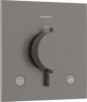 Hansgrohe ecostat comfort e - inbouwthermostaat - ecostat thermostaat - zekerheidscombinatie en1717 - 2 functies - brushed black chrome