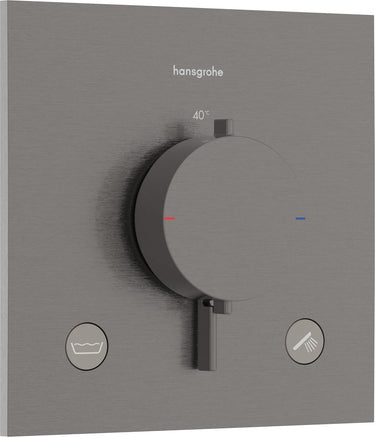 Hansgrohe ecostat comfort e - inbouwthermostaat - ecostat thermostaat - zekerheidscombinatie en1717 - 2 functies - brushed black chrome
