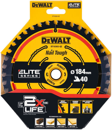Dewalt elite - cirkelzaagblad - 184mm - 40 tanden - atb geometrie