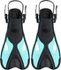 Atlantis dolphin - flippers - zwemvliezen - verstelbare hielstrap - voor zwemmen snorkelen - volwassenen - zwart turquoise - 36-41