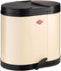 Wesco eco-verzamelaar prullenbak | 30 liter | duo pedaalemmer (2x15 liter) | metaal - amandel | afvalscheiding - made in germany