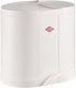 Wesco eco-verzamelaar prullenbak | 30 liter | duo pedaalemmer (2x15 liter) | metaal - wit | afvalscheiding - made in germany