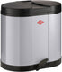 Wesco eco-verzamelaar prullenbak | 30 liter | duo pedaalemmer (2x15 liter) | metaal - grijs | afvalscheiding - made in germany