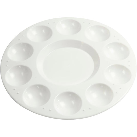 Creativ company palet, rond palet met 11 vakken, d 17 cm, wit, 1 stuk