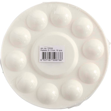 Creativ company http: www.cchobby.nl palet-rond-palet-met-11-vakken-d-17-cm-wit-10-stuk-1-doos