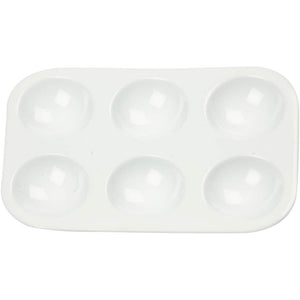 Palet, rechthoekig palet met 6 vakken, afm 13x8,5 cm, wit, 10 stuk 1 doos
