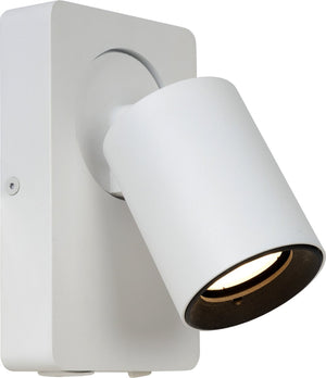 Lucide nigel - bedlamp wandlamp - led dim to warm - cct - gu10 - 1x5w 2200k 3000k - met usb oplaadpunt - wit