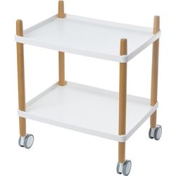 Trolley met 2 legplanken paperflow wit niet hoogteverstelbaar