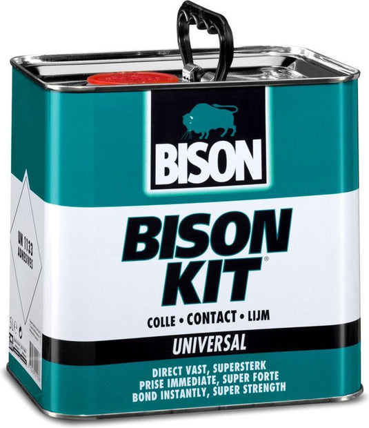 Bison kit® blik 750 ml, sterke, universele contactlijm, vochtbestendig, vorstbestendig, -40°c tot +70°c, eenvoudig in gebruik, voor ontelbare reparaties