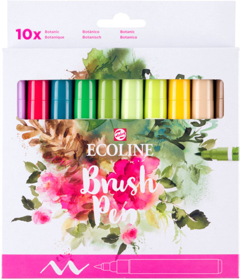 Afbeelding laden in galerijviewer, Ecoline brush pen set botanisch, 10 kleuren
