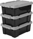 Iris powerbox opbergbox - 12,5l - kunststof - zwart grijs - set van 3