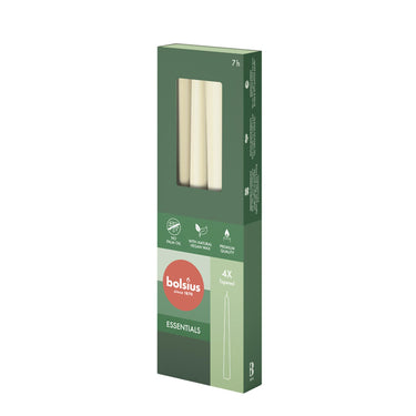 Bolsius essentials gotische kaarsen 245 24 soft pearl 4 stuks in verpakking