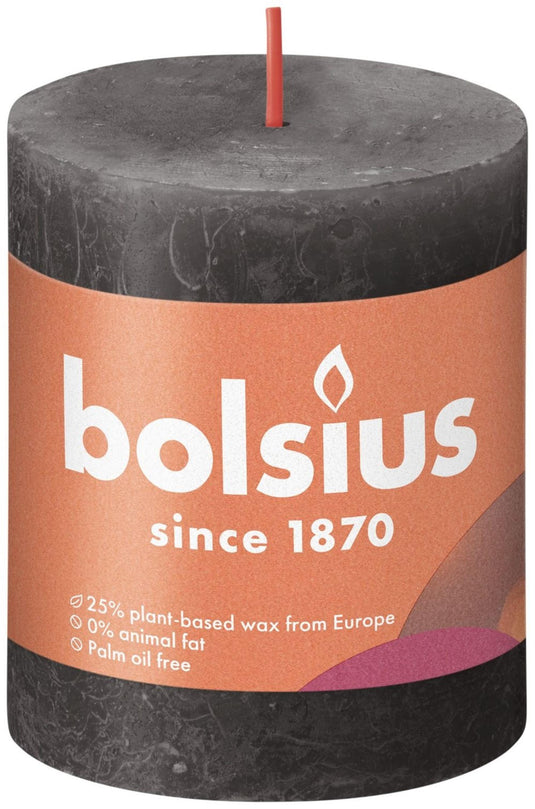 Bolsius rustiek kaars 80 68 grijs