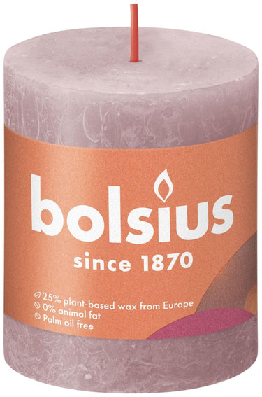 Bolsius shine collection rustiek stompkaars 80 68 ash rose- asroze