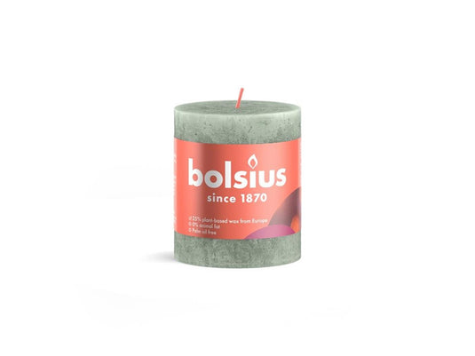 Bolsius shine collection rustiek stompkaars 80 68 jade green-jadegroen