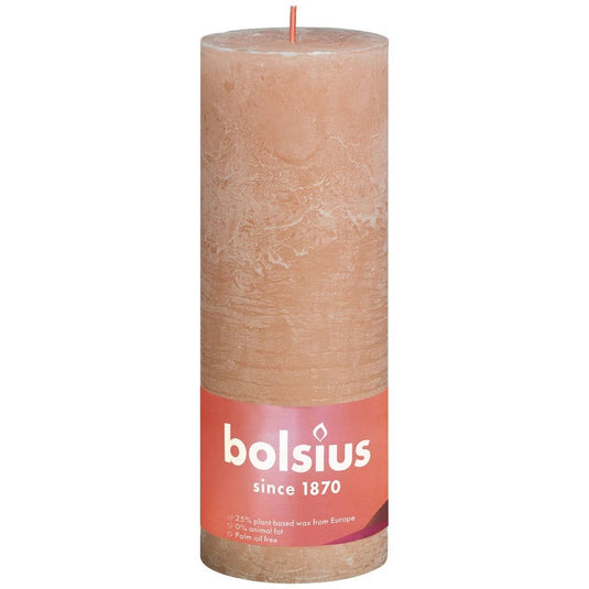 Bolsius rustiek stompkaars 190 68 roze