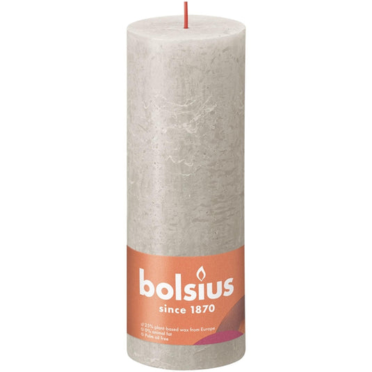 Bolsius rustiek stompkaars 190 68 grijs