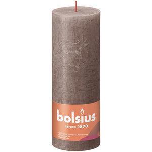 Bolsius shine collection rustiek stompkaars 190 68 rustic taupe