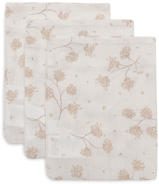 Jollein hydrofiele washandjes 15x20cm - leafy dreams - katoen - 3 stuks