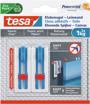 Tesa verstelbare spijker voor behang pleister - canvas spieraam - 1 kg spijker - verwijderbaar