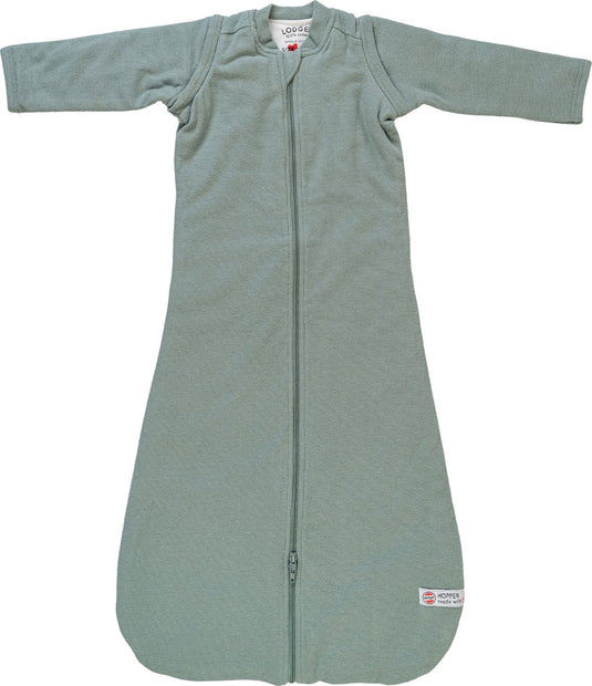 Lodger hopper - baby slaapzak winter met afritsbare mouwen - 80cm - 3.3 tog - autostoel - groen - winterslaapzak