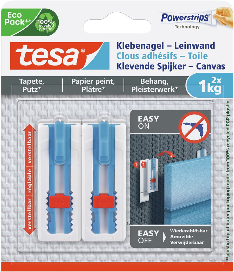 Chargez l'image dans la visionneuse de la galerie, Tesa verstelbare spijker voor behang pleister - canvas spieraam - 1 kg spijker - verwijderbaar
