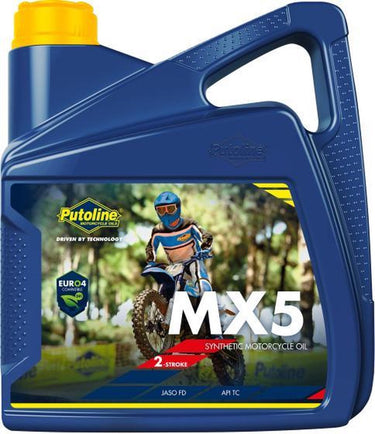 Putoline mx5 synthetische 2-takt motocross enduro motorolie mengolie - 4 liter
