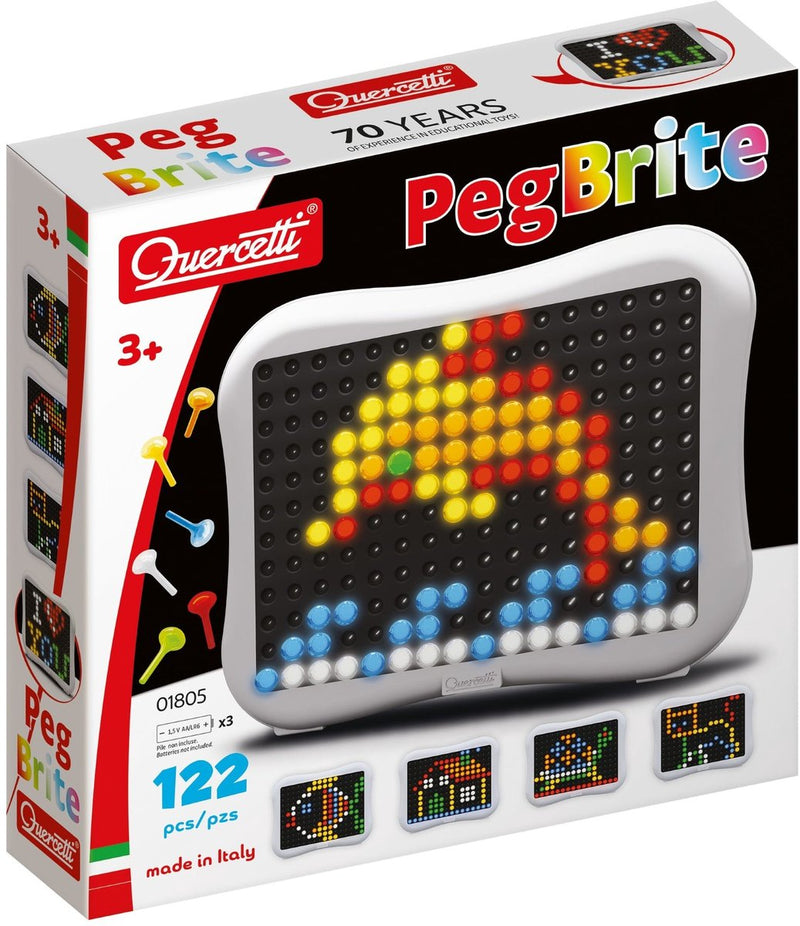 Afbeelding laden in galerijviewer, Quercetti peg brite mozaïek led junior 122-delig
