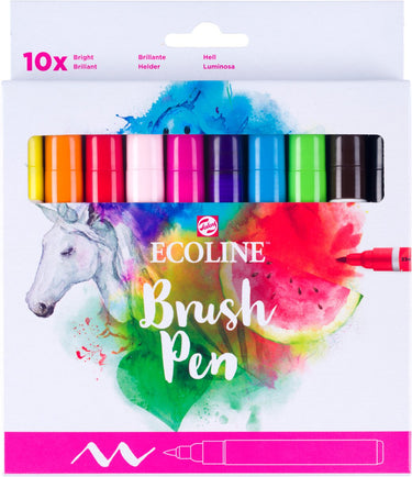 Ecoline brush pen set helder | 10 colours