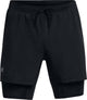Under armour ua launch 5'' 2-in-1 shorts-blk heren sportbroek - zwart - reflecterend