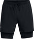 Under armour ua launch 5'' 2-in-1 shorts-blk heren sportbroek - zwart - reflecterend