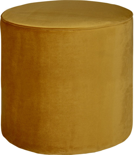 Woood sara poef hoog - velvet - oker - 46x46x46