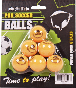 Buffalo pro tafelvoetbal balletjes set 6pcs yellow