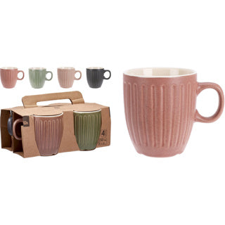 No brand beker aardewerk 150ml set 4sts | 6 stuks