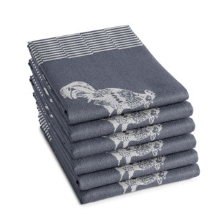 Ddddd theedoek goodmorning 60x65 blue | 6 stuks