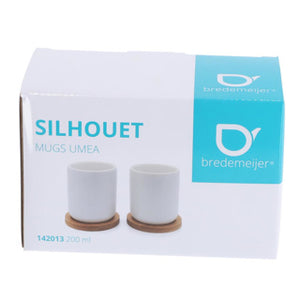 Bredemeijer theemok umea 200ml wit en onderzetter set 2