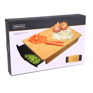 Load image into Gallery viewer, Nerthus bamboo snijplank met opvangbak
