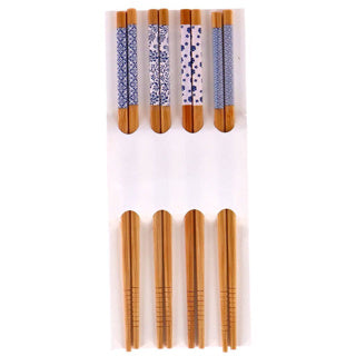 No brand eetstokjes bamboe set van 8 | 6 stuks