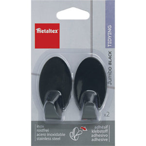 Haken zelfklevend zwart | 2 stuks