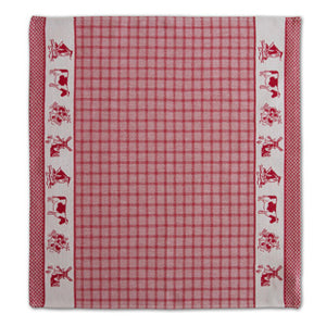 Ddddd theedoek dutchie 60 x 65 red | 6 stuks