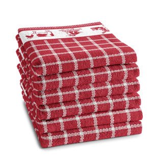 Ddddd keukendoek dutchie 50 x 55 red | 6 stuks