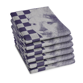 Ddddd theedoek girl with a pearl 60 x 65 blue | 6 stuks