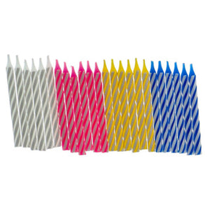 Metaltex taartkaarsen 24 stuks + 12 houders