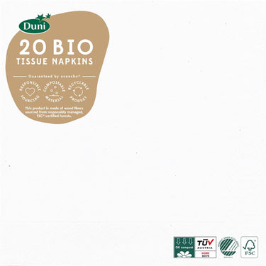 Duni servetten icewhite 3-laags tissue fsc pak a 20 servetten