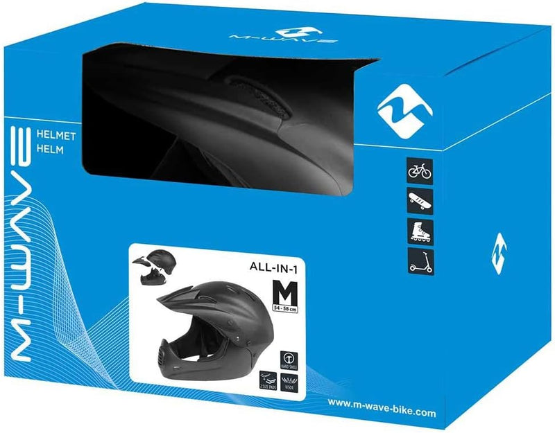 Load image into Gallery viewer, M-Wave Downhill fietshelm unisex matzwart maat 54-58 cm

