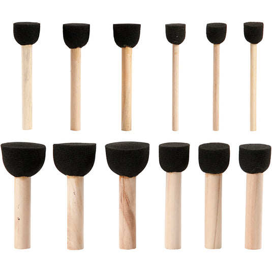 Foam tamponeerstokjes, l: 9-10 cm, d 13+20+25+35 mm, 12 stuk 1 doos