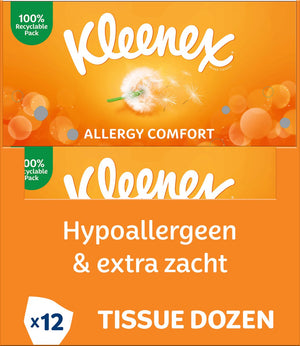 Kleenex tissues - allergy comfort - voordeelverpakking - 12 x 56 stuks (672 zakdoekjes)