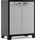 Keter titan lage kast - 2 planken - 80x44x100cm – zwart grijs